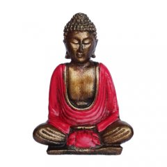 Buddha meditující, červený, 9cm