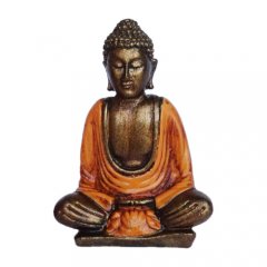 Buddha meditující, oranžový, 9cm