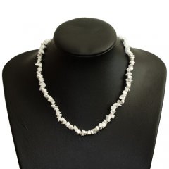 Howlit bílý - náhrdelník 44-51 cm